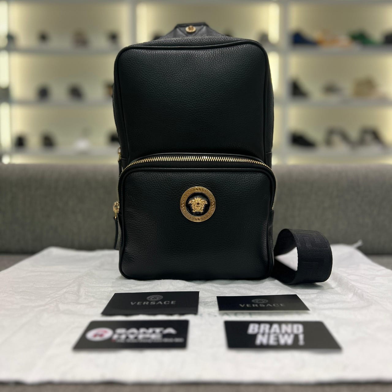 Versace Medusa Logo Sling Bag -santahypeluxury